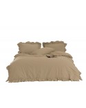 Pościel z falbanami 200x220 + 2x70x80 Stonewashed Akdeniz Beige Darymex