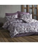 Pościel bawełna 160x200 + 2x70x80 Spoty Purple Jaquard Darymex