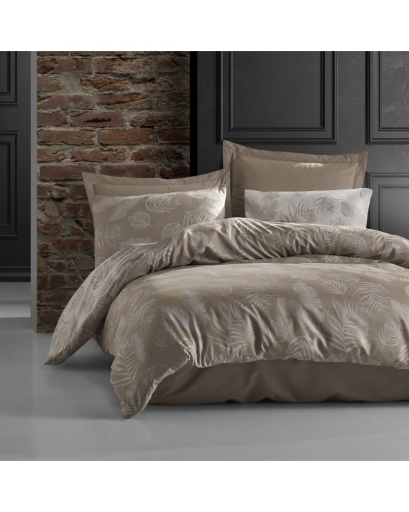 Pościel bawełna 160x200 + 2x70x80 Bahama Light Brown Jaquard Darymex