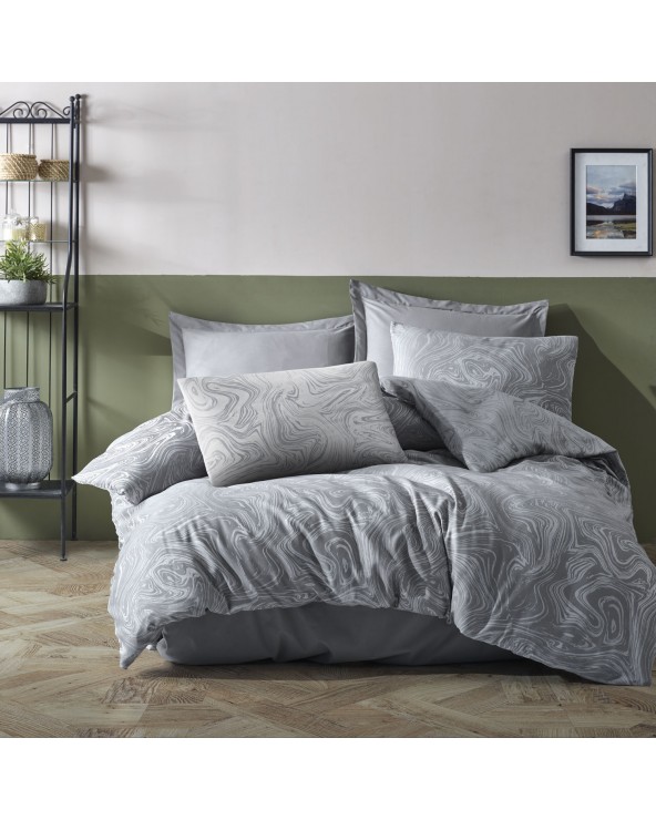 Pościel bawełna 160x200 + 2x70x80 Marble Grey Jaquard Darymex