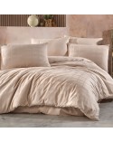 Pościel satyna bawełniana 140x200 + 1x70x80 Marsela Beige Exclusive Darymex
