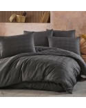 Pościel satyna bawełniana 200x220 + 2x70x80 Marsela Anthracite Exclusive Darymex