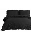 Ekskluzywna pościel bawełna 160x200 + 2x70x80 STONEWASHED Black Darymex
