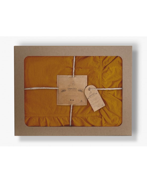Ekskluzywna pościel bawełna 160x200 + 2x70x80 STONEWASHED Mustard Darymex