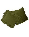 Poszewka bawełniana 40x40 x2 szt STONEWASHED olive Darymex
