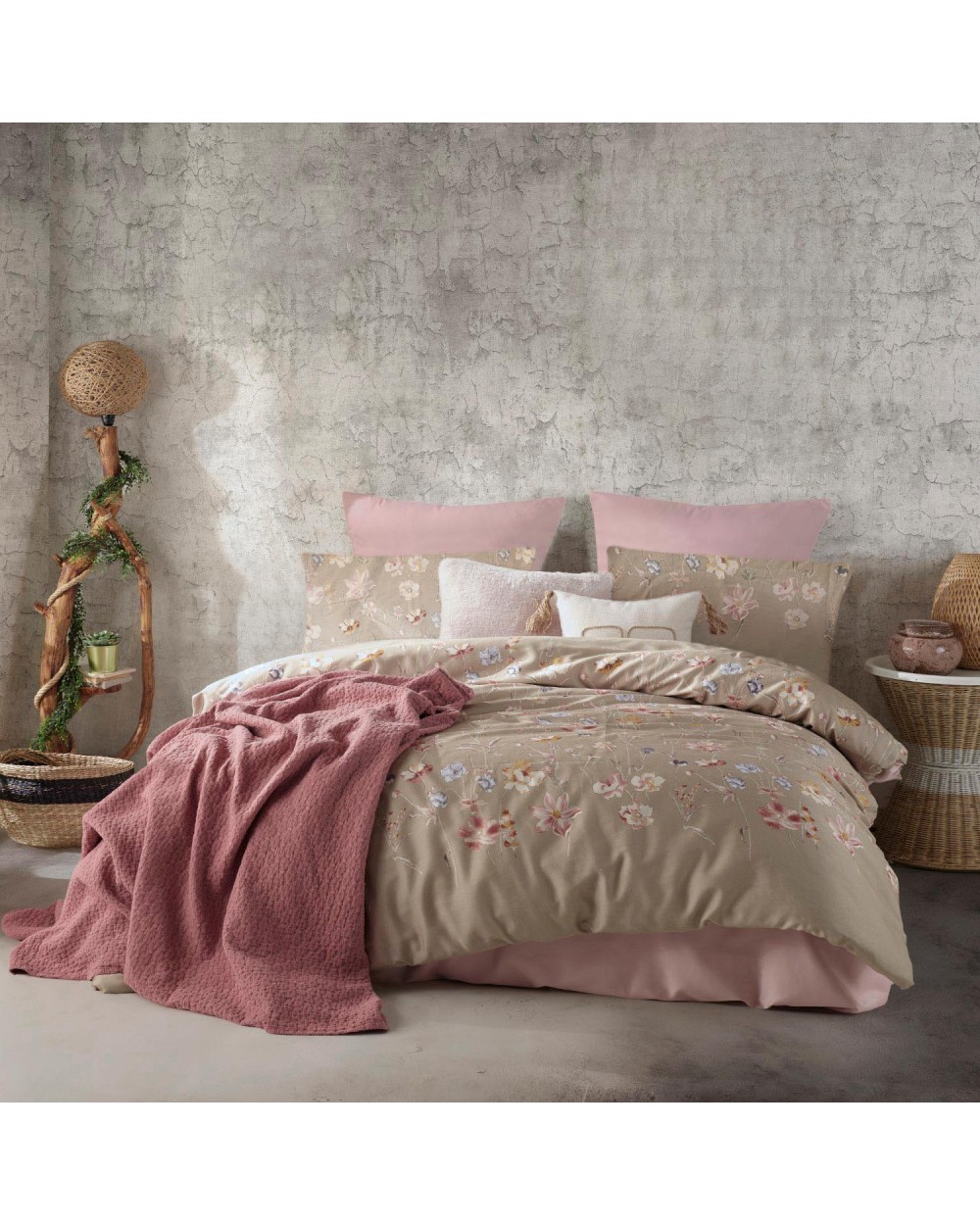 Pościel satyna bawełniana 160x200 + 2x70x80 Rosabella Pink Exclusive Darymex