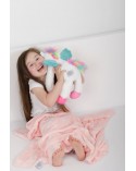 Kocyk pluszowy 85x100 z maskotką Carol różowy BabyMatex