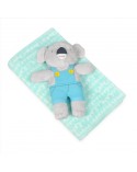 Kocyk pluszowy 75x100 z maskotką David 01 BabyMatex