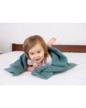 Kocyk muślinowy 75x100 ciemnozielony BabyMatex