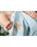 Kocyk lniany 75x100 Linen niebieski BabyMatex