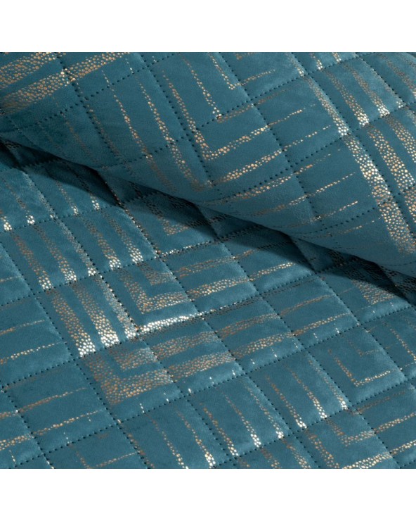 Narzuta velvet 220x240 Viktoria 2 turkusowa/złota Eurofirany Narzuta velvet 220x240 Viktoria 2 turkusowa/złota Eurofirany