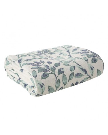 Narzuta mikrofibra 200x220 Clarissa biała/zielona Eurofirany