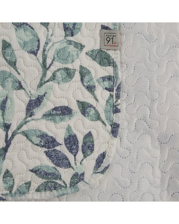 Narzuta mikrofibra 200x220 Clarissa biała/zielona Eurofirany
