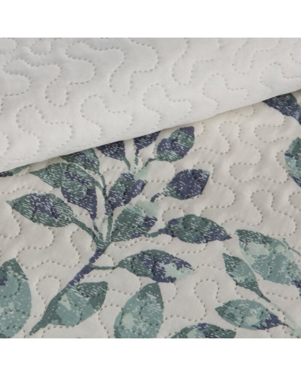 Narzuta mikrofibra 200x220 Clarissa biała/zielona Eurofirany