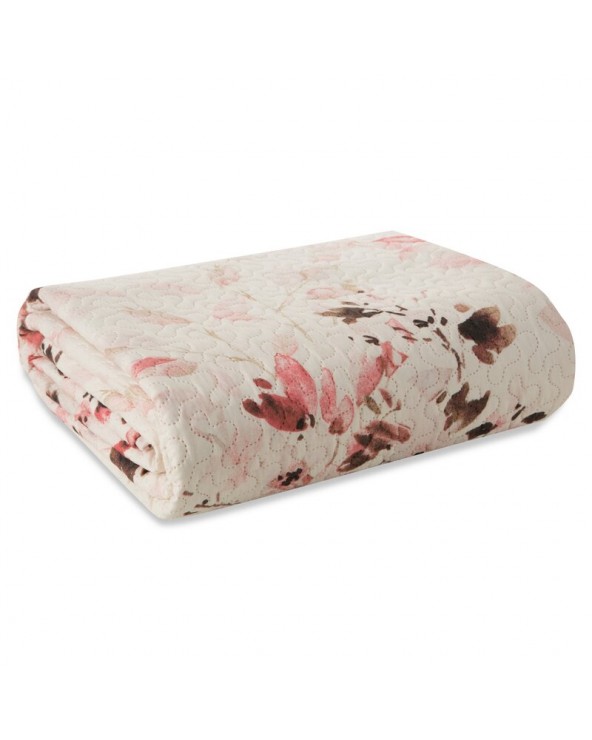 Narzuta mikrofibra 220x240 Powdery biała/rózowa Eurofirany Narzuta mikrofibra 220x240 Powdery biała/rózowa Eurofirany
