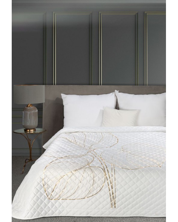 Narzuta velvet 170x210 Blanca 4 biała/złota Eurofirany