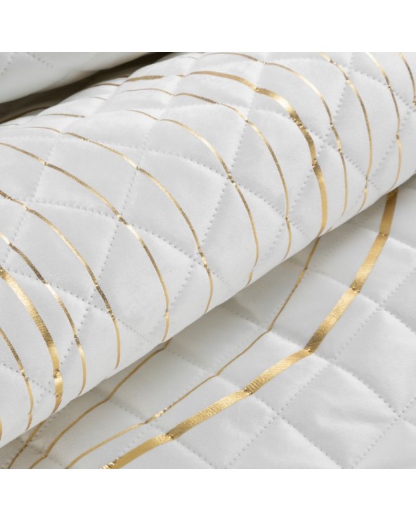 Narzuta velvet 170x210 Blanca 4 biała/złota Eurofirany