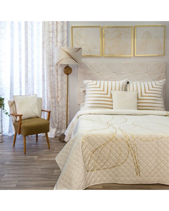 Narzuta velvet 170x210 Blanca 4 biała/złota Eurofirany