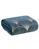 Narzuta velvet 170x210 Lotos 1 turkusowa/złota Eurofirany