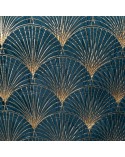 Narzuta velvet 170x210 Lotos 1 turkusowa/złota Eurofirany