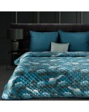 Narzuta velvet 170x210 Lotos 2 turkusowa/złota Eurofirany