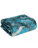 Narzuta velvet 170x210 Lotos 2 turkusowa/złota Eurofirany