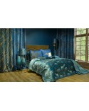 Narzuta velvet 170x210 Lotos 2 turkusowa/złota Eurofirany
