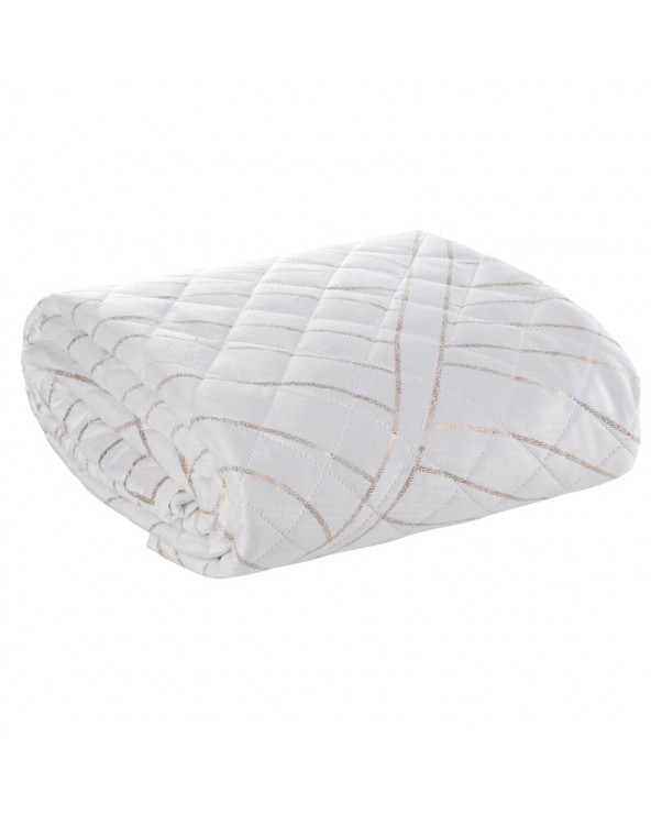 Narzuta velvet 220x240 Luna 2 biała/złota Eurofirany