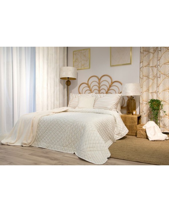 Narzuta velvet 220x240 Luna 2 biała/złota Eurofirany