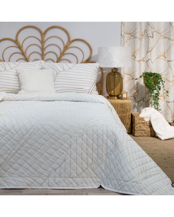 Narzuta velvet 220x240 Luna 2 biała/złota Eurofirany