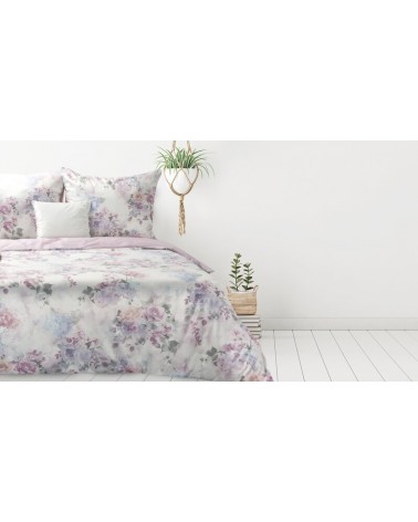 Pościel polycotton 140x200 + 1x70x80 Lea 03 biała/różowa Eurofirany