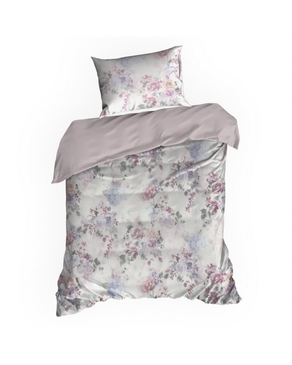 Pościel polycotton 140x200 + 1x70x80 Lea 03 biała/różowa Eurofirany