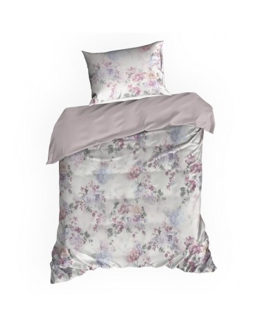 Pościel polycotton 140x200 + 1x70x80 Lea 03 biała/różowa Eurofirany