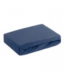 Prześcieradło bawełna frotte 160x200x20 z gumką granatowe Eurofirany