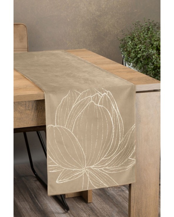Bieżnik velvet 35x140 Blink 12 beżowy Eurofirany