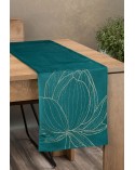 Bieżnik velvet 35x180 Blink 12 ciemnoturkusowy Eurofirany
