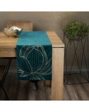 Bieżnik velvet 35x180 Blink 12 ciemnoturkusowy Eurofirany