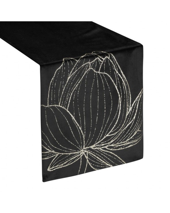 Bieżnik velvet 35x140 Blink 12 czarny Eurofirany