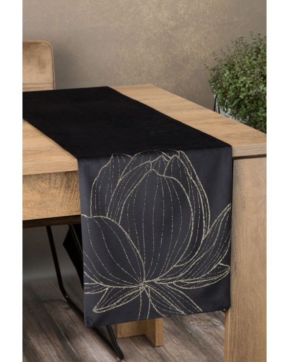 Bieżnik velvet 35x220 Blink 12 czarny Eurofirany Bieżnik velvet 35x220 Blink 12 czarny Eurofirany