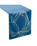 Bieżnik velvet 35x220 Blink 12 granatowy Eurofirany