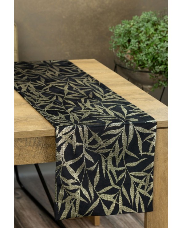 Bieżnik velvet 35x140 Blink 15 czarny Eurofirany