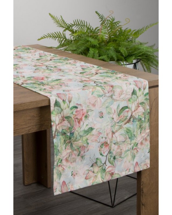 Bieżnik 40x180 Flore 10 zielony/rożowy Eurofirany