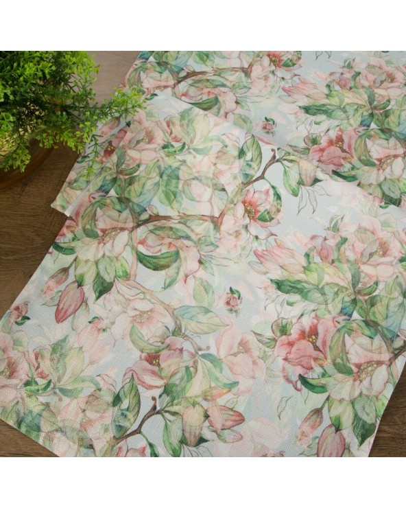 Bieżnik 40x180 Flore 10 zielony/rożowy Eurofirany