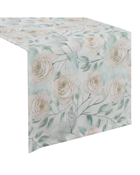 Bieżnik 40x180 Flore 9 zielony/kremowy Eurofirany