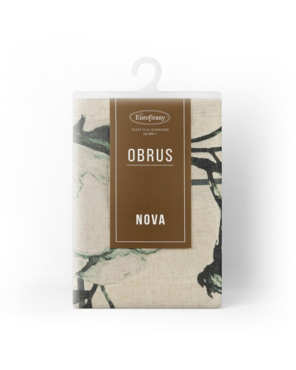 Obrus 140x280 Natu 1 naturalny/zielony Eurofirany