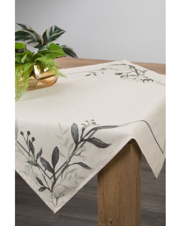 Obrus 85x85 Natu 1 naturalny/zielony Eurofirany Obrus 85x85 Natu 1 naturalny/zielony Eurofirany