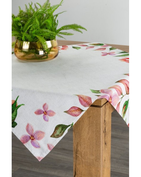 Obrus bawełniany 85x85 Natu 2 naturalny/różowy Eurofirany