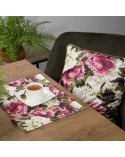 Serwetka dwustronna 30x40 Velvet 3 kpl 4 szt oliwkowa/różowa Eurofirany 