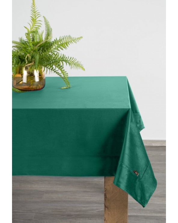 Obrus 145x350 Velvet ciemnozielony Eurofirany 