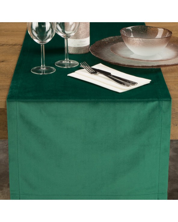 Bieżnik 40x140 Velvet ciemnozielony Eurofirany